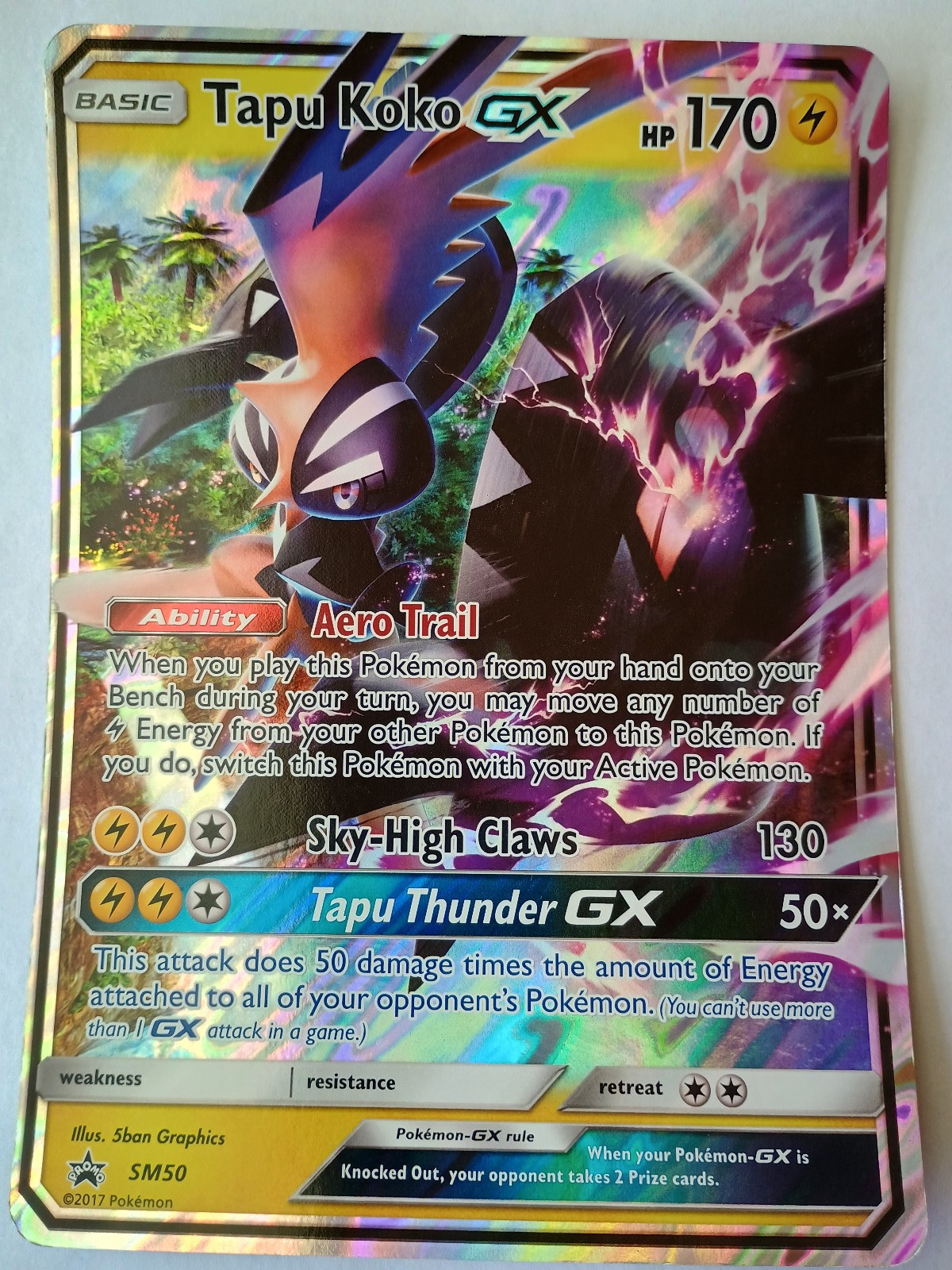 Tapu Koko GX - SM50 - Sun Moon Black Star Promo Holo - Pokemon TCG - JUMBO