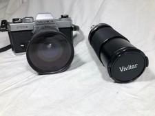Yashica FR II 35mm Untested  28-80 zoom lens  70-210 Macro zoom lens  filter