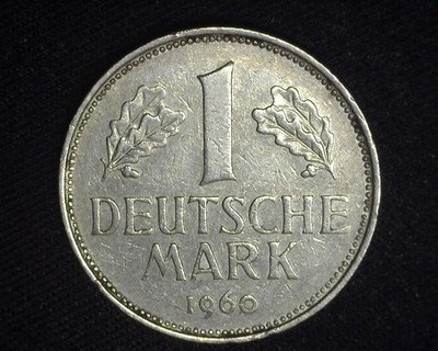 GERMANY 1960-D MUNICH MINT 1 MARK KM110 EXTREMELY FINE ~M48