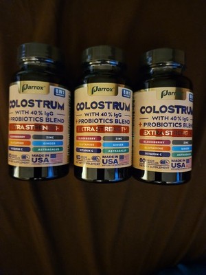 3-Parrox Colostrum Capsules Grass Fed Extra Strength 3 Pack Of 60caps 5/2027