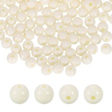 200pcs Creamy White Acrylic Round Beads 6mm Plastic Resin Loose Bead
