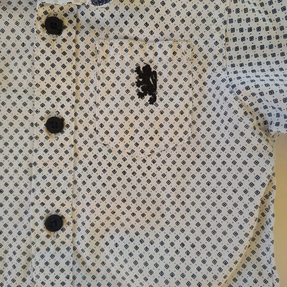 Camisa de vestir inglesa de lavandería para niños pequeños con botones talla 18M algodón dinero antiguo Foto 2 de 4