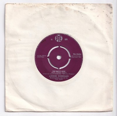 (AI944) Lonnie Donegan, The Party's Over - 1962 - 7 inch vinyl