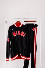 Tuta riscaldante vintage 1988 Sand Knit Miami Heat 'Player Issued John Shasky' away