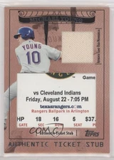 2009 Topps Ticket To Stardom Stubs Plus Memorabilia 167/224 Michael Young 01l2
