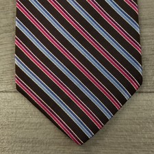 Brooks Brothers Repp Tie Men's Necktie Blue Red BRown Striped Silk Made in USA
