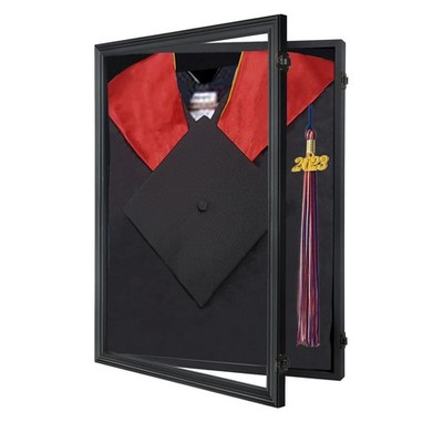 Graduation Shadow Box Display Case Frame for Gown Cap Diploma Wall Mount