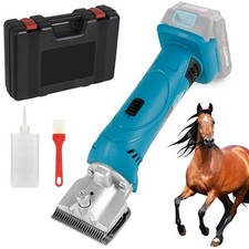 Cordless Horse Clippers Compatible with Makita 18V Battery, Quiet Blue 