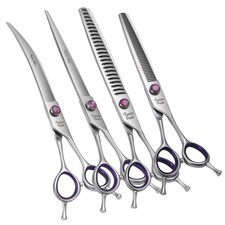 Fenice Peak 7 Dog Grooming Scissors Set 4Pcs Straight Curved Thinning Chunker