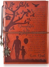 Father to Daughter Gifts Leather Writing Journal from Dad with Inspirational ...