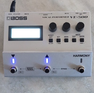 Boss VE-500 Tabletop Vocal Processor Harmony Effects Pedal Silver