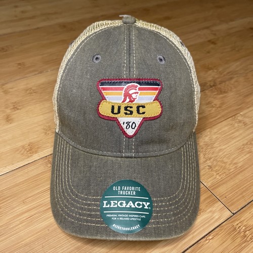 Legacy USC Trojans Retro VTG-Washed-Style '80 Patch Dad Cap Mesh Snapback Hat - Picture 2 of 12