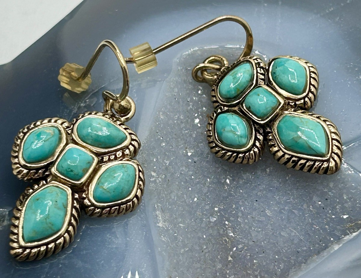 Barse Earrings - Turquoise Bronze 