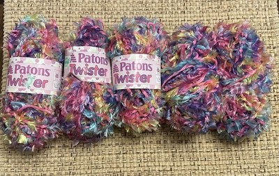 Patons Twister Yarn Super Bulky - Lot of 5 Skeins - Fruit Loops