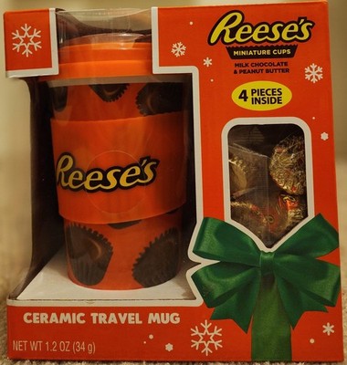 NIB - Reese's Ceramic Travel Mug - Holiday Gift Set.