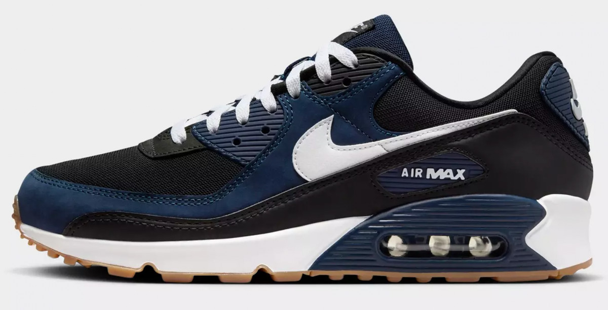 New NIKE Air Max 90 Classic Retro Men's Athletic Sneakers navy black  all sizes — product photo 3 of 11