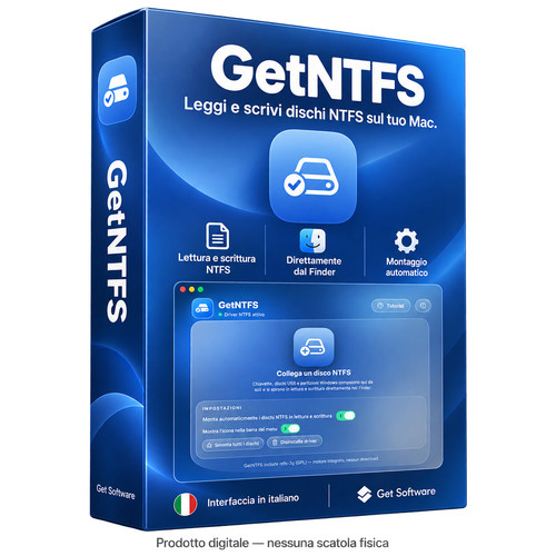 GetNTFS per Mac - Leggi e scrivi dischi NTFS Windows -Italiano- Licenza a vita prezzo ebay