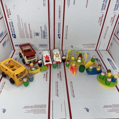 Fisher-Price Little People 1971 Vintage Toy Vehicle Playset Lot Figures