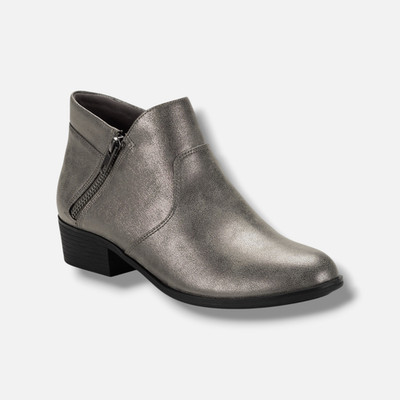 Sun + Stone Women's Silver Adelinee Double Zip Ankle Booties Shoes Size 7.5