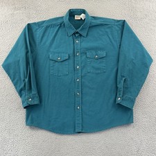 Vintage Five Brother Shirt Mens XL Teal Long Sleeve 90s Chamois Button Outdoor