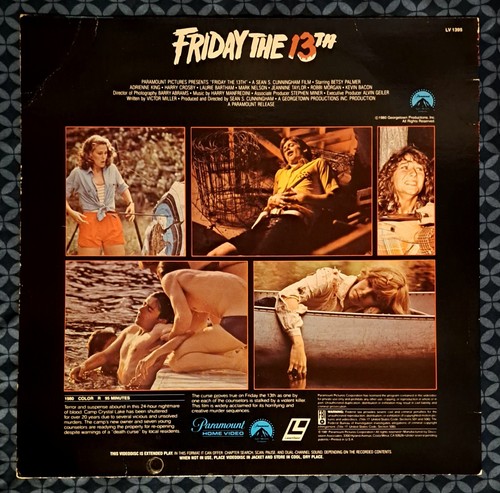Friday The 13th - Horror Laserdisc Vintage 1980 Extended Play RARE Read Descrip - Afbeelding 2 van 12