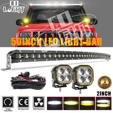 Roof Curved 50 Led Light Bar Wcube Pods Wire Kit For 84-01 Jeep Cherokee Xj Roof Curved 50 Led Light Bar Wcube Pods Wire Kit For 84-01 Jeep Cherokee Xj