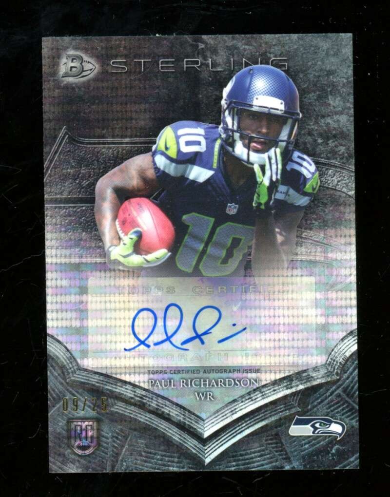 Paul Richardson Bowman Sterling Autograph Rookie Relics #PR Pulsar Refractor