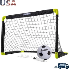 Mini Soccer Goal Set Portable Kids Soccer Net Ball Pump Indoor Outdoor Play New