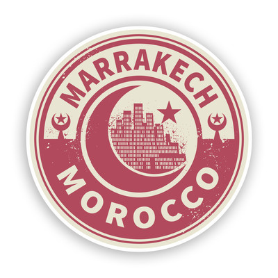 2 X 10cm Morocco Vnyl Stckers - Kngdom Moroccan Map Travel Adventure