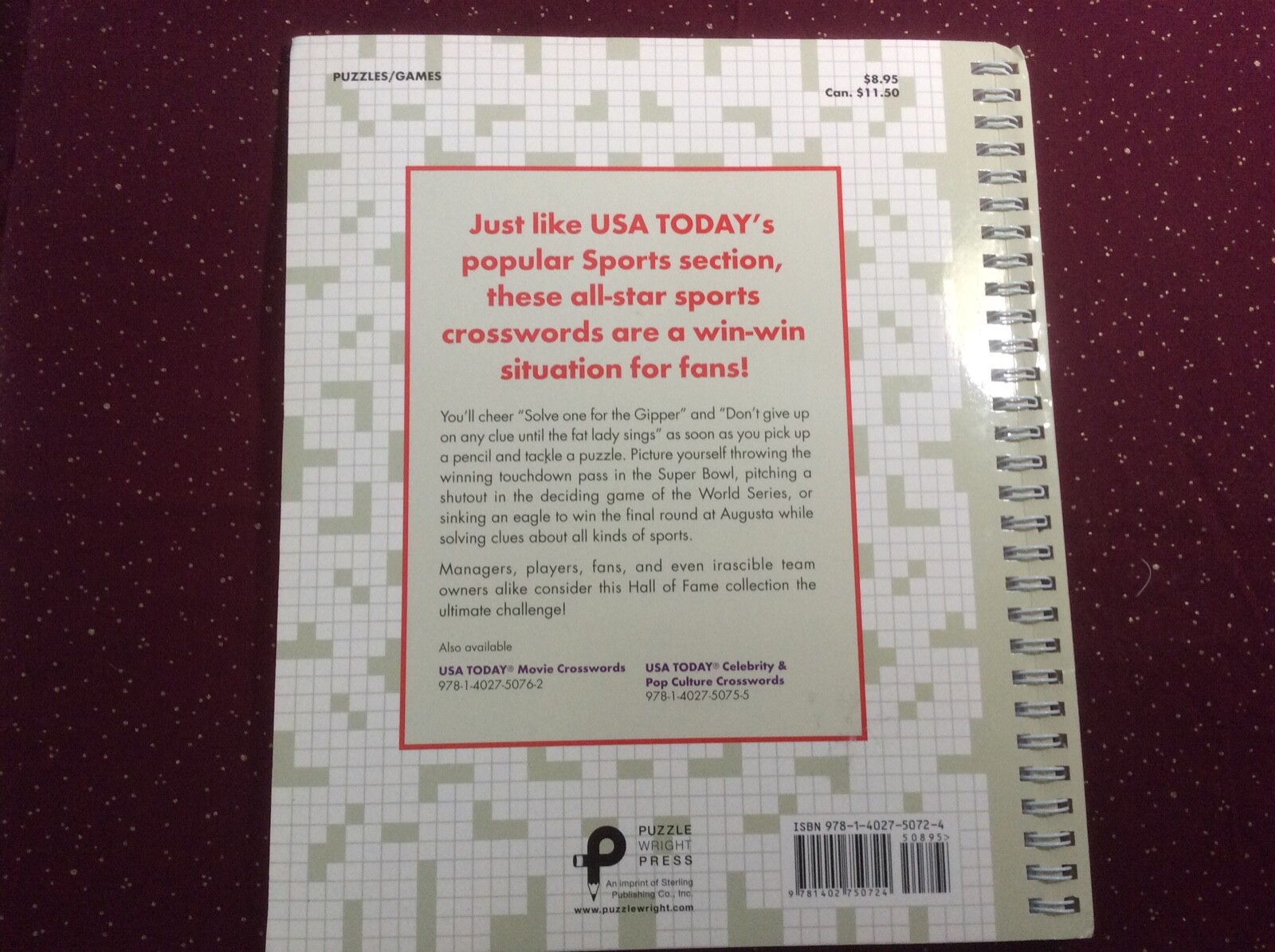 Usa Today Ser Sports Crosswords By Matt Gaffney And David J Kahn 08 Spiral For Sale Online Ebay
