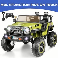 24V 2-Seater Kids Ride on Car Electric Truck w/ Remote Control  Bluetooth Green