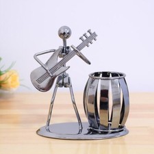 Stationery Organizer Creative Instrument Guitar Pen Holder Metal Desk Pencil Pot