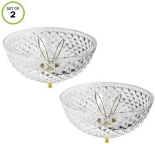 Evelots Ceiling Clip-on Light Bulb Shade-Lamp-Dome-Diamond Cut-Acrylic-Set/2