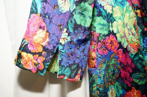 Anthropologie HD in Paris lebendiges buntes Blumenmusterkleid 3/4-Ärmel Größe Small S - Bild 10 von 15