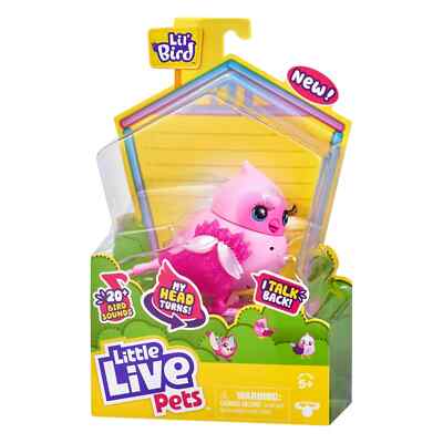 Little Live Pets Lil Bird Tiara Tweets Bird Sounds Voice Record Pink Interactive