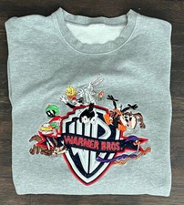Vintage Looney Tunes Warner Bros. Cartoon 1990s Gray Crewneck Sweatshirt Large