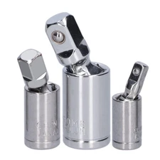 3PC Chrome Air Impact Joint Swivel Socket Adapter Set 1/4 3/8 1/2 in. Drive 360°