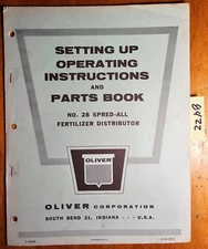 Oliver 28 Spred-All Fertilizer Distributor Operator & Setting Up & Parts Manual
