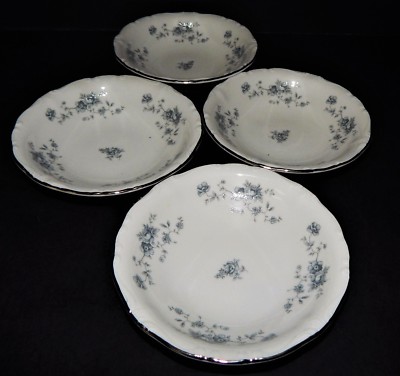 4 Johann Haviland Bavaria Germany Blue Garland Friut Bowls Porcelain White