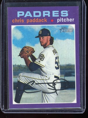 2020 TOPPS HERITAGE PURPLE CHROME REFRACTOR #THC182 CHRIS PADDOCK PADRES