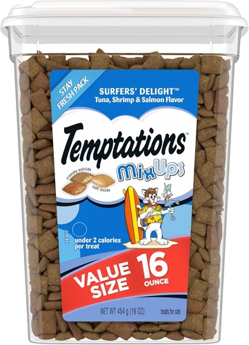 Temptations MixUps Crunchy and Soft Cat Treats Surfer's Delight Flavor, 16 oz