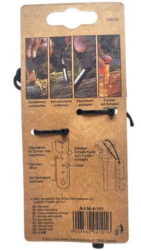 Feuerstahl XXL Outdoor Survival Camping Werkzeug Flaschenöffner Lineal Bushcraft - Bild 4 von 5
