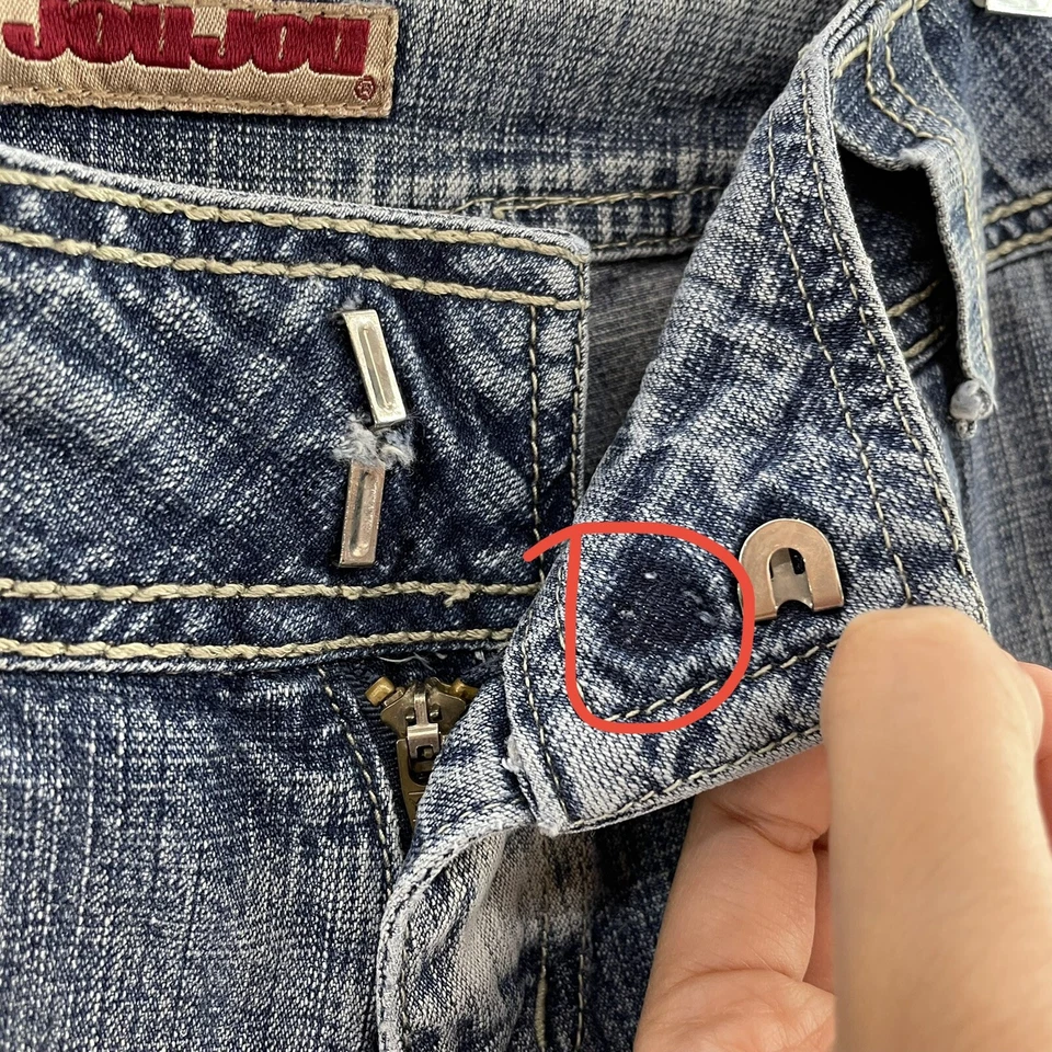 Y2K 复古牛仔裤 9 10 29 Burnout 无口袋靴型喇叭低中腰 — 第 4/4 张图片