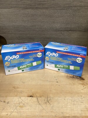 2 Pack Expo Dry Erase Markers Green 12 Count Each Low Odor Ink Chisel Tip New