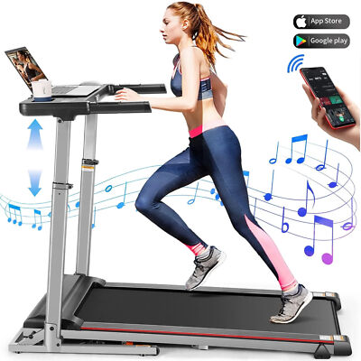 Folding Treadmill for Home w/Adjustable Desk Running Machine for