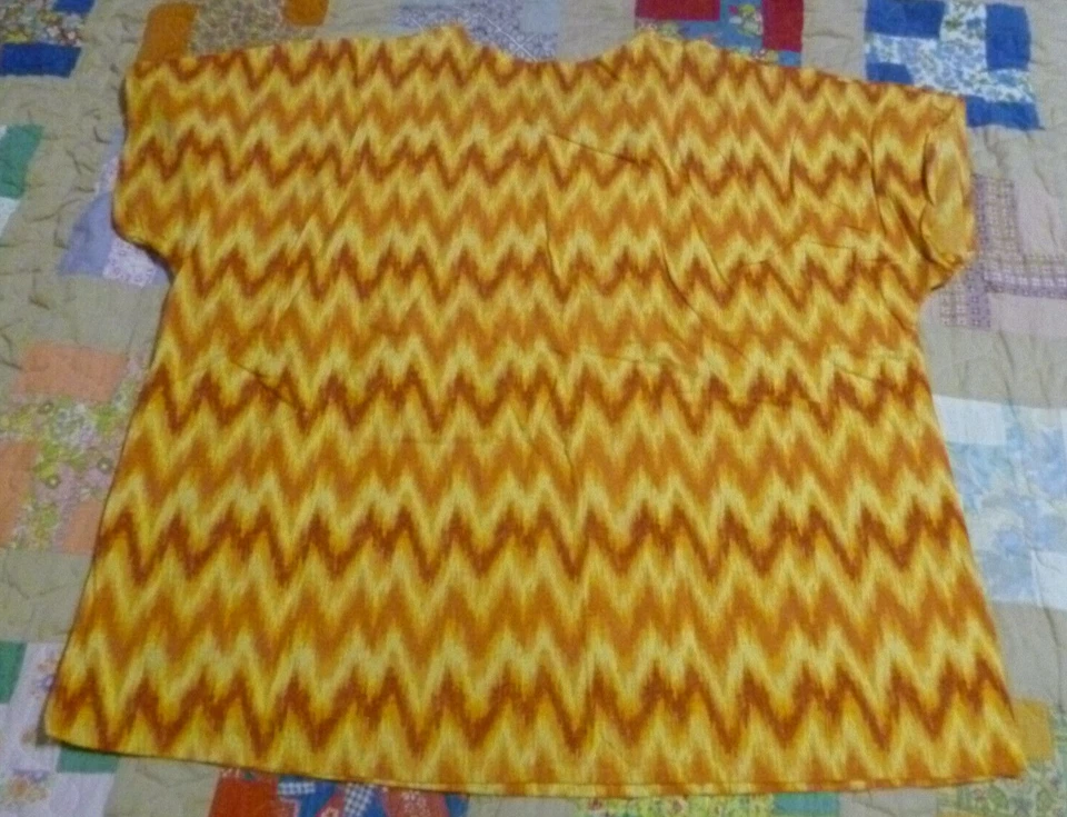 Orange and Yellow Striped Scrub Top Womens Size Large - Image 4 of 4