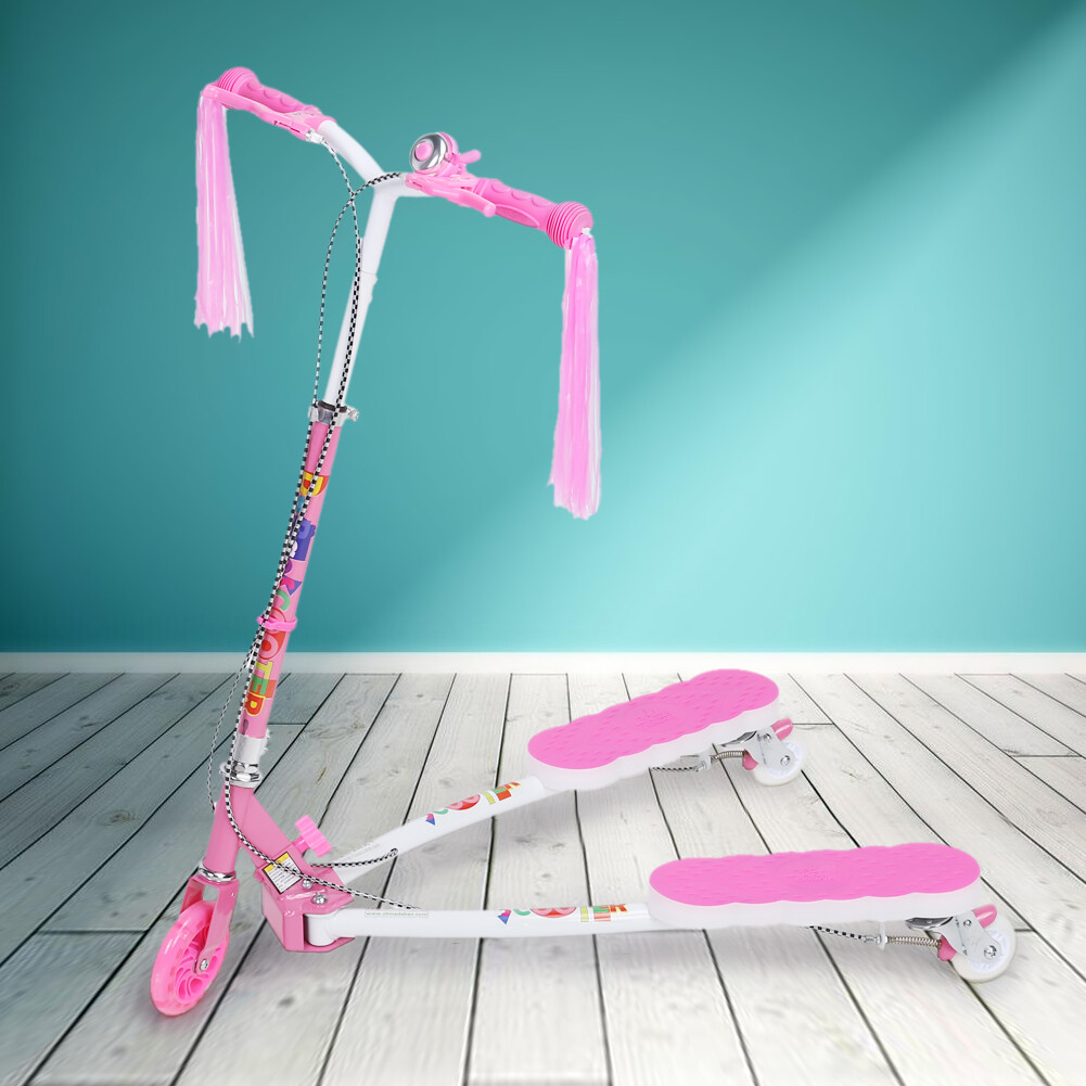 Portable Folding 3 Wheels Kids Bikes Scooter Scissors Flash Slide