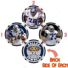 COWBOYS SUPER BOWL XXX PLAYERS - 3 POKER CHIP SET