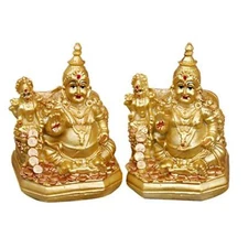 Laxmi Kuber Religious Statue Pooja Gift Item for Home Office Decor Set Of 2 Pcs