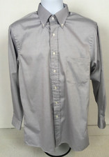 Van Heusen Mens Button Down Shirt Size 15.5 Gray 1 Front Pocket Long Sleeves